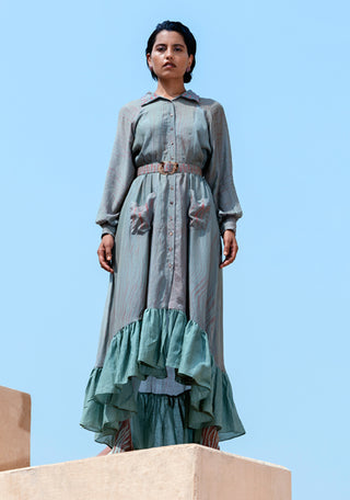 The Loom Art-Green Camouflage Dress-INDIASPOPUP.COM