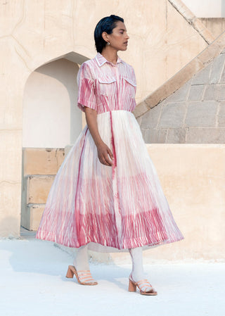 The Loom Art-Coral Pink Dress-INDIASPOPUP.COM