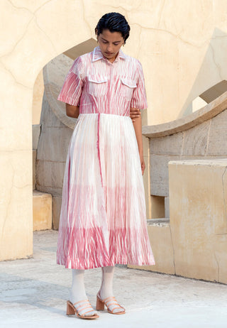 The Loom Art-Coral Pink Dress-INDIASPOPUP.COM
