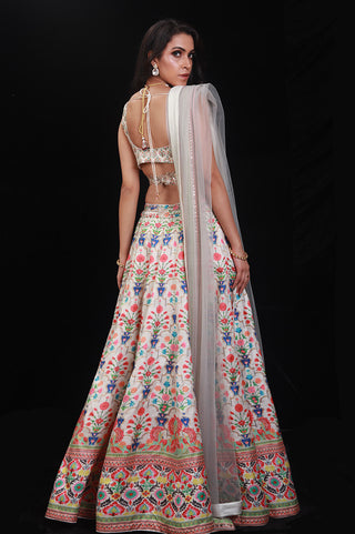 Archana Kochhar-Ivory Floral Printed Lehenga Set-INDIASPOPUP.COM