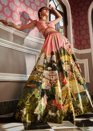 Kalista-Pakeeza Pink Lehenga Set-INDIASPOPUP.COM