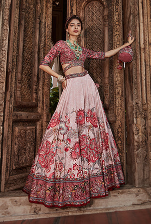 Kalista-Ayra Mauve Pink Lehenga Set-INDIASPOPUP.COM