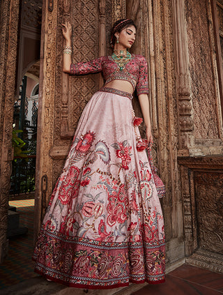 Kalista-Ayra Mauve Pink Lehenga Set-INDIASPOPUP.COM