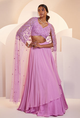 Shloka Khialani-Eve Purple Embellished Lehenga Set-INDIASPOPUP.COM