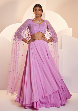 Shloka Khialani-Eve Purple Embellished Lehenga Set-INDIASPOPUP.COM