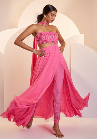 Shloka Khialani-Selena Hot Pink Tube Kurta With Pant And Dupatta-INDIASPOPUP.COM