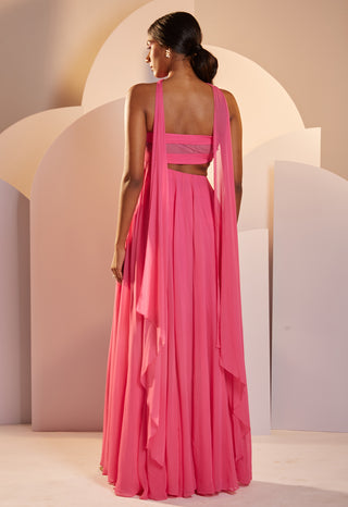 Shloka Khialani-Selena Hot Pink Tube Kurta With Pant And Dupatta-INDIASPOPUP.COM