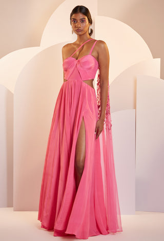 Shloka Khialani-Paris Hot Pink Corset Gown-INDIASPOPUP.COM