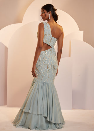 Shloka Khialani-Hailey Mint Green Gown-INDIASPOPUP.COM