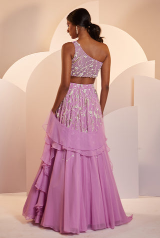 Shloka Khialani-Fiona Purple Embellished Lehenga Set-INDIASPOPUP.COM