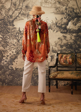 Kalista-Rust Printed Tunic And Pant-INDIASPOPUP.COM