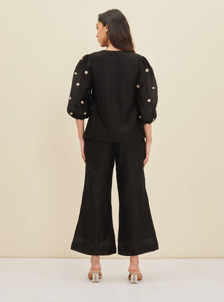 Meadow-Black Lucia Co-Ord Set-INDIASPOPUP.COM