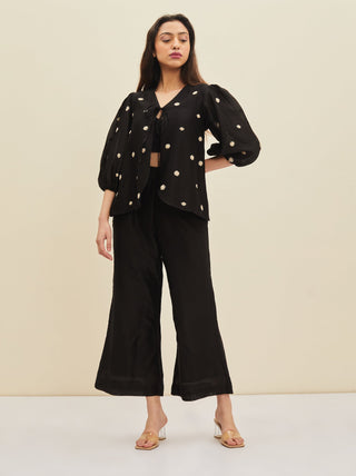 Meadow-Black Lucia Co-Ord Set-INDIASPOPUP.COM