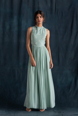 Lavanya Ahuja-Mint Flared Jumpsuit-INDIASPOPUP.COM