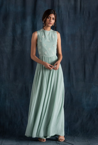 Lavanya Ahuja-Mint Flared Jumpsuit-INDIASPOPUP.COM