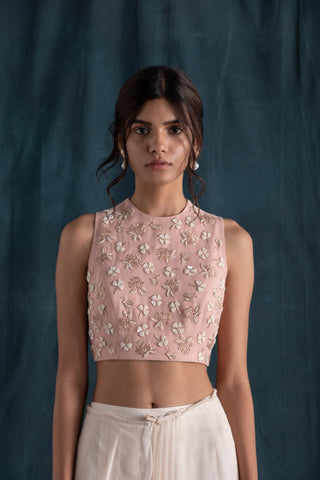 Lavanya Ahuja-Blush & Ivory  Pre-Stitched Saree-INDIASPOPUP.COM