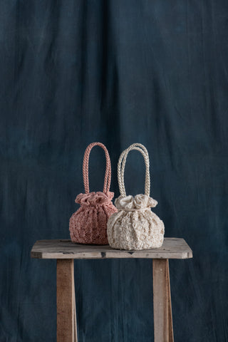Lavanya Ahuja-Ivory Hand Embroidered Drawstring Bag-INDIASPOPUP.COM