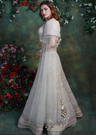 Archana Kochhar-Beige Embroidered Lehenga Set-INDIASPOPUP.COM
