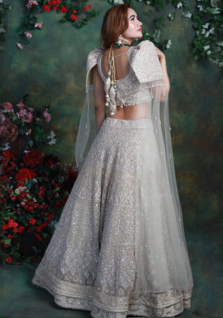 Archana Kochhar-Beige Embroidered Lehenga Set-INDIASPOPUP.COM