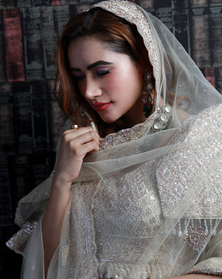 Archana Kochhar-Beige Embroidered Lehenga Set-INDIASPOPUP.COM