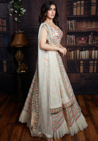 Archana Kochhar-Ivory Embroidered Lehenga Set-INDIASPOPUP.COM