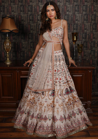 Archana Kochhar-Ivory Printed Lehenga Set-INDIASPOPUP.COM