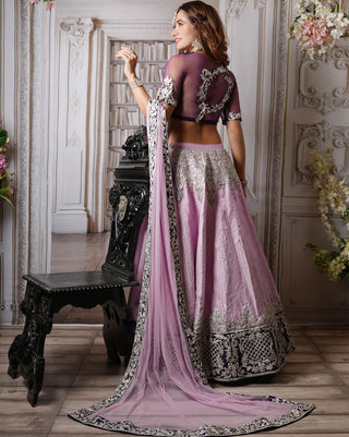 Archana Kochhar-Lavender Embroidered Lehenga Set-INDIASPOPUP.COM