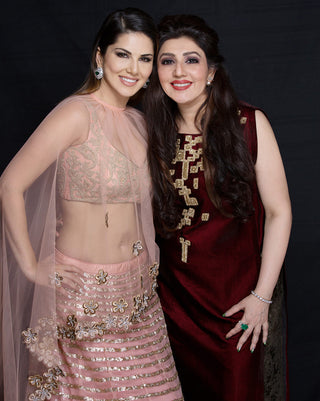 Archana Kochhar-Light Pink Embroidery Lehenga Set-INDIASPOPUP.COM