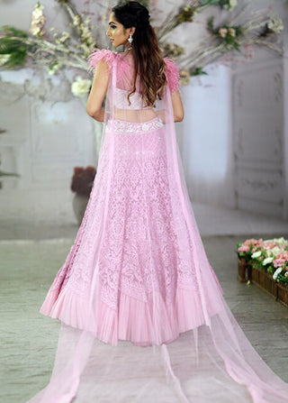 Archana Kochhar-Lilac Lucknowi Lehenga Set-INDIASPOPUP.COM