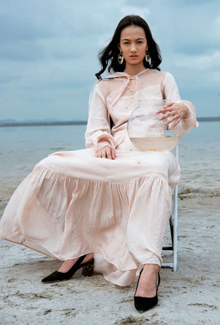 The Loom Art-Peach Lucid Dream Dress-INDIASPOPUP.COM