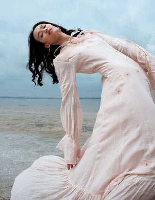 The Loom Art-Peach Lucid Dream Dress-INDIASPOPUP.COM