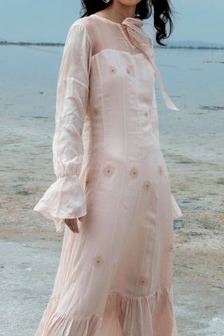 The Loom Art-Peach Lucid Dream Dress-INDIASPOPUP.COM