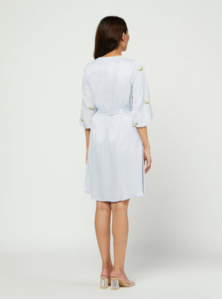 Meadow-Blue Embroidered Dress-INDIASPOPUP.COM