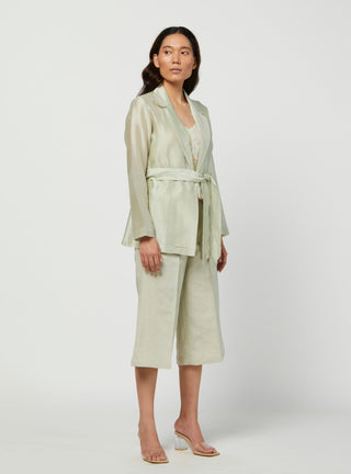 Meadow-Green Silk Jacket & Pants-INDIASPOPUP.COM