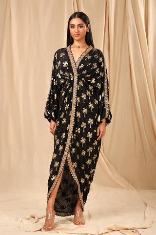 House Of Masaba-Black Coco Kaftan-INDIASPOPUP.COM