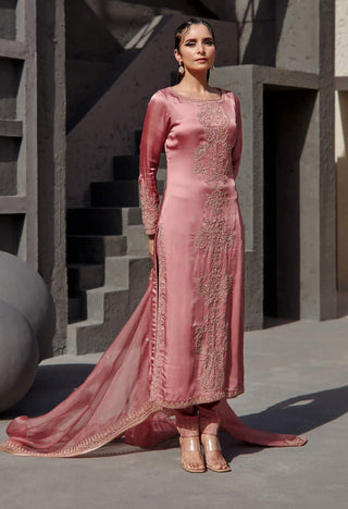 Jigar Mali-Aurora Pink Straight Suit Set-INDIASPOPUP.COM