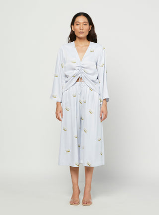 Meadow-Blue Embroidered Top & Pants-INDIASPOPUP.COM