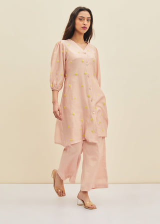 Meadow-Blush Pink Mistflower Tunic Set-INDIASPOPUP.COM