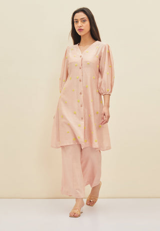 Meadow-Blush Pink Mistflower Tunic Set-INDIASPOPUP.COM