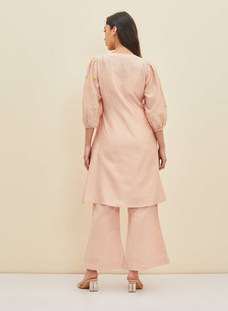 Meadow-Blush Pink Mistflower Tunic Set-INDIASPOPUP.COM