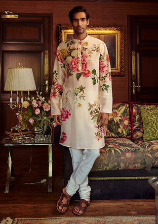 Kalista Men-Ishir Blush Pink Kurta And Pant-INDIASPOPUP.COM