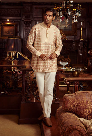 Kalista Men-Ayaan Blush Pink Kurta And Pant-INDIASPOPUP.COM