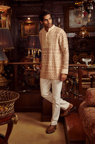 Kalista Men-Ayaan Blush Pink Kurta And Pant-INDIASPOPUP.COM