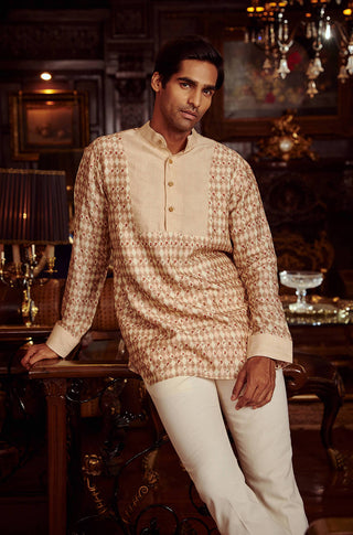 Kalista Men-Ayaan Blush Pink Kurta And Pant-INDIASPOPUP.COM