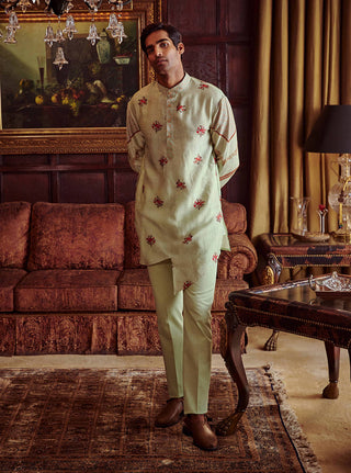 Kalista Men-Asif Mint Green Kurta And Pant-INDIASPOPUP.COM