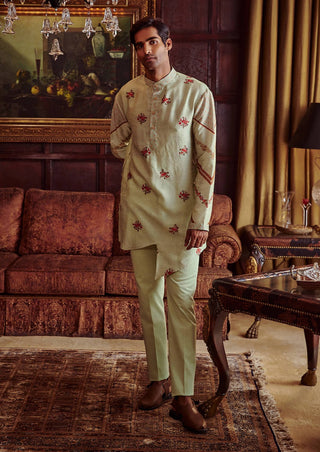 Kalista Men-Asif Mint Green Kurta And Pant-INDIASPOPUP.COM