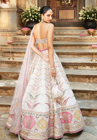 Matsya-Ivory Rambagh Lehenga Set-INDIASPOPUP.COM