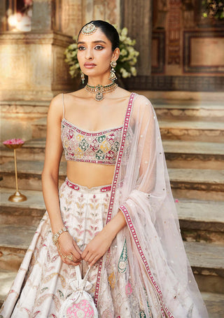 Matsya-Ivory Rambagh Lehenga Set-INDIASPOPUP.COM