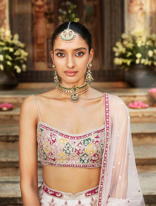 Matsya-Ivory Rambagh Lehenga Set-INDIASPOPUP.COM