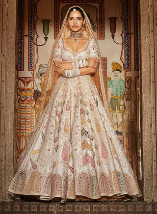 Matsya-Ivory Udaivan Lehenga Set-INDIASPOPUP.COM